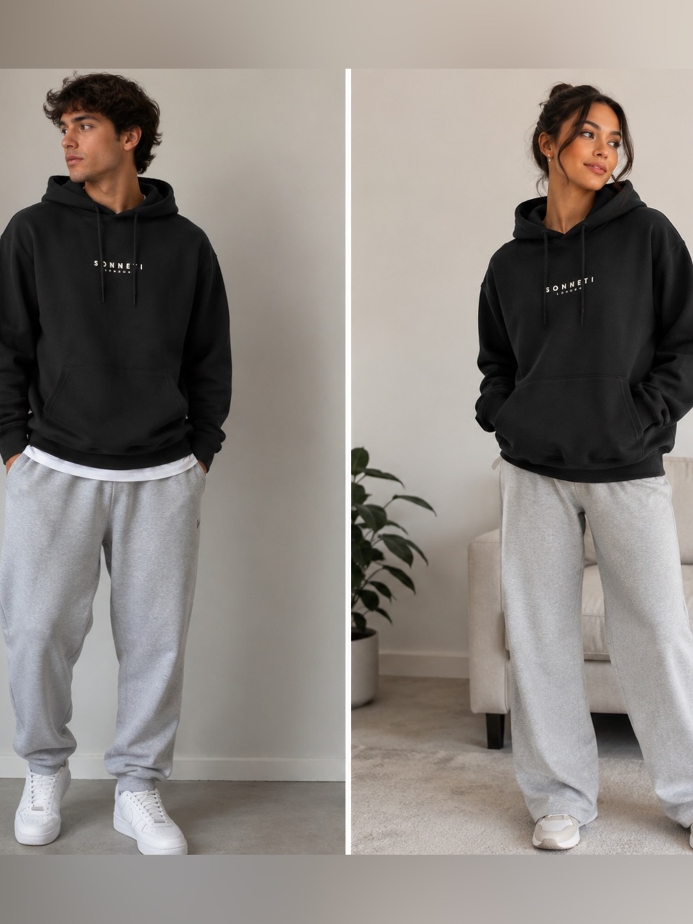Sonneti London-Black Hoodie Size Large Unisex– NWT